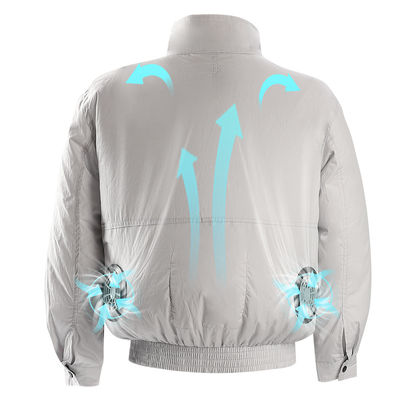 เสื้อปรับอากาศ 12V สีขาว ชุดป้องกันลมแดด