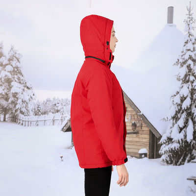 เสื้อผ้าฤดูหนาวที่อบอุ่นแบบ Softshell แบตเตอรี่ไฟฟ้า เสื้อล่าที่อบอุ่นด้วยแบตเตอรี่ 7.4V