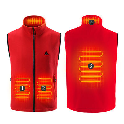 สีแดงแบบชาร์จ Gilet อุ่นฤดูหนาวกลางแจ้งอุ่นไฟฟ้าความร้อน Waistcoat