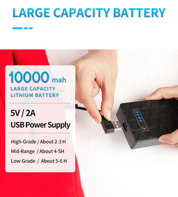 55C 5V Smart Gilet เครื่องอุ่นร่างกายอุ่นแบบชาร์จไฟได้สำหรับบุรุษ