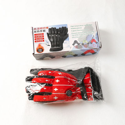 ฤดูหนาวขี่กลางแจ้ง 4000mAh แบตเตอรี่อุ่นถุงมือฤดูหนาวสตรีถุงมืออุ่นสีแดง