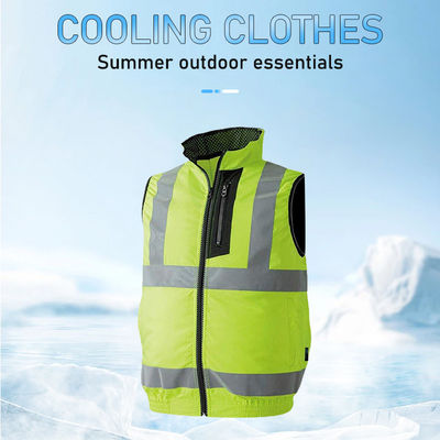 เสื้อระบายความร้อนพัดลมสะท้อนแสงเรืองแสง เสื้อคู่ Hi Vis