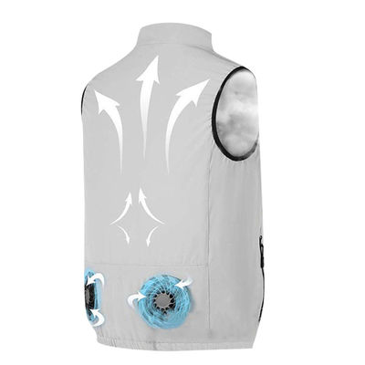 เสื้อกั๊กระบายความร้อนด้วยพัดลม UV SPF 50+ สำหรับสุภาพสตรี White Ac Cooling Jacket