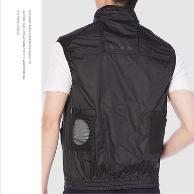 Summer Cooling Vest พร้อมพัดลม USB 5V 2 ตัว Air Cooling Gilet พร้อมพัดลม