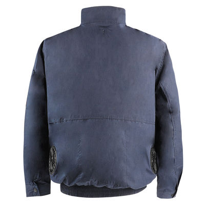 ODM Aircon Clothes Cooling Fan Jacket ผ้าฝ้ายโพลีเอสเตอร์ระบายอากาศ