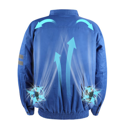 Windbreaker แจ็คเก็ตพัดลมระบายความร้อน 10050mAh เสื้อผ้าปรับอากาศ
