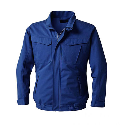 ODM เสื้อปรับอากาศสีน้ำเงิน 7.2V แจ็คเก็ตระบายความร้อนด้วยแบตเตอรี่พร้อมพัดลม