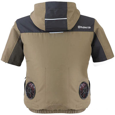 OEM เสื้อเชิ้ตแขนสั้นปรับอากาศพร้อมเสื้อยืดพัดลมปรับอากาศสองตัว
