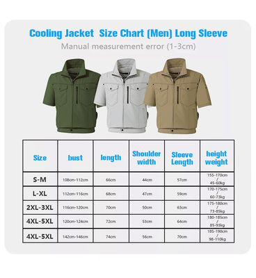 8.4V Cool Shirt เครื่องปรับอากาศ การไหลเวียนของอากาศบริสุทธิ์ Ac Cooling Shirt