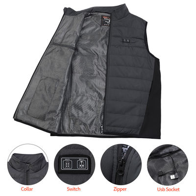 OEM USB Electric อุ่น Padded Gilet FCC เสื้อกั๊กแบบใช้แบตเตอรี่แบบอุ่น