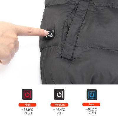 เสื้อกั๊กอุ่น 50C 60C ที่ใช้แบตเตอรี่ Unisex ความร้อนไฟฟ้า Usb อุ่น Gilet