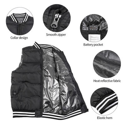 เสื้อกั๊กอุ่น 50C 60C ที่ใช้แบตเตอรี่ Unisex ความร้อนไฟฟ้า Usb อุ่น Gilet