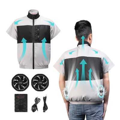 เสื้อกั๊กพัดลมระบายความร้อนสีเทาอ่อนสีดำ S/M/L/XL/XXL/XXXL Optinal พร้อมแบตเตอรี่ 6700mAh