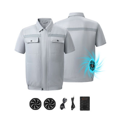 เสื้อแจ็คเก็ตพัดลมระบายความร้อนแบบระเหย 4.56W พร้อมแบตเตอรี่ 6700mAh