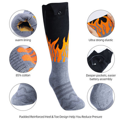 ถุงเท้าอุ่นไฟฟ้าฤดูหนาวล้างทำความสะอาดได้พร้อมแบตเตอรี่แบบชาร์จไฟได้