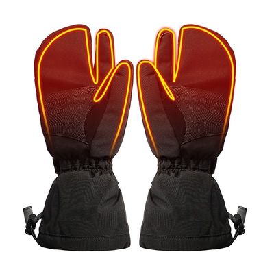 ถุงมือสกีแบบอุ่นไฟฟ้าแบบชาร์จไฟได้ 7.4V ถุงมือที่ใช้แบตเตอรี่สำหรับการล่าสัตว์กลางแจ้งในฤดูหนาว