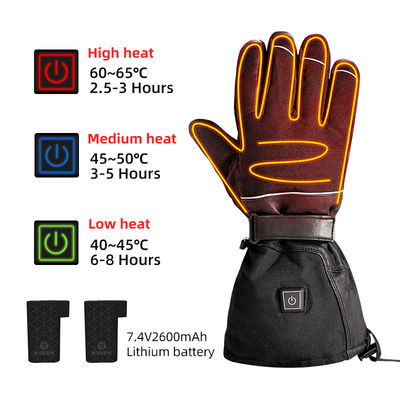 7.4V แบตเตอรี่หนาที่สามารถชาร์จใหม่ได้ แถวมือสกีที่ทําความร้อน ผู้หญิง แถวมือทําความร้อนไฟฟ้าที่มี 3 การตั้งค่าการทําความร้อน