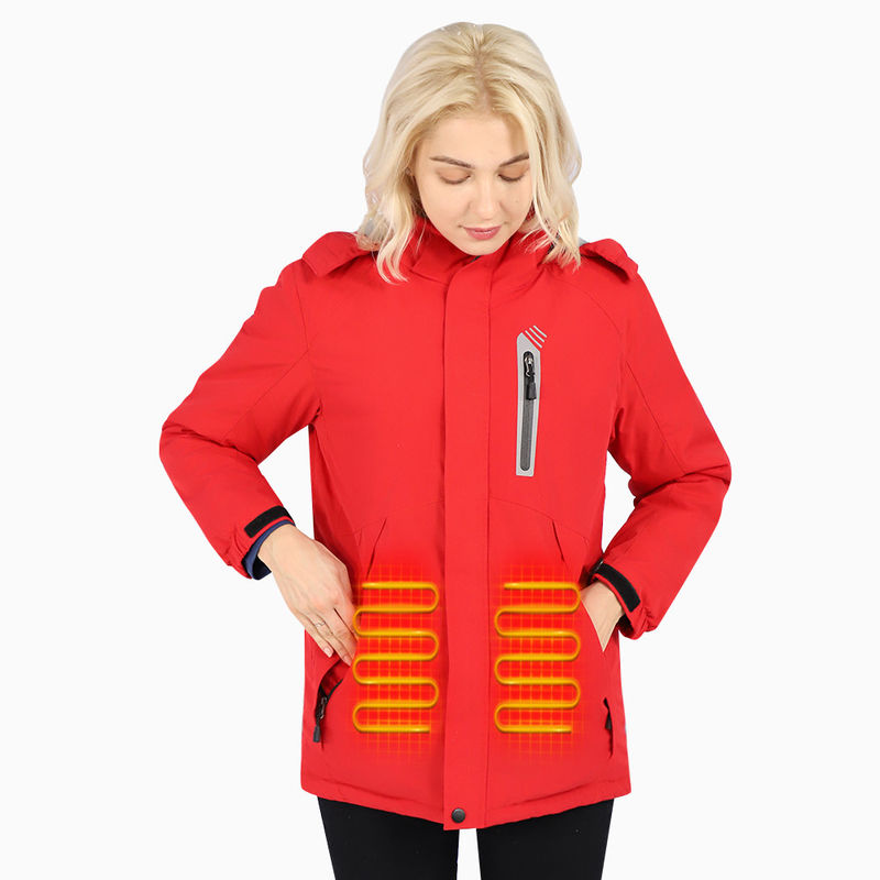 เสื้อผ้าฤดูหนาวที่อบอุ่นแบบ Softshell แบตเตอรี่ไฟฟ้า เสื้อล่าที่อบอุ่นด้วยแบตเตอรี่ 7.4V