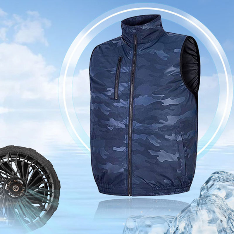 5 Volt XL Cool Summer Vests Army Blue Ice Vest สำหรับอากาศร้อน